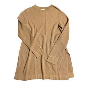 J. Jill Women’s XS Textured Tunic Top Long Sleeve Sill Wool Blend Brown